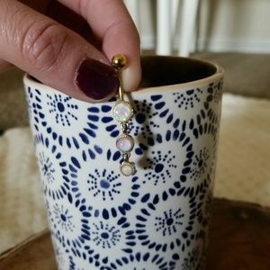 Gold Opal Belly Button Ring